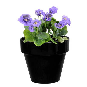 Visuel 1 du produit Pot horticole en terre cuite émaillée Noir – D14 x H12