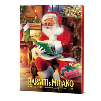 Visuel 1 du produit Calendrier de l'Avent en chocolat design vintage Baratti & Milano - 38 x 28 cm