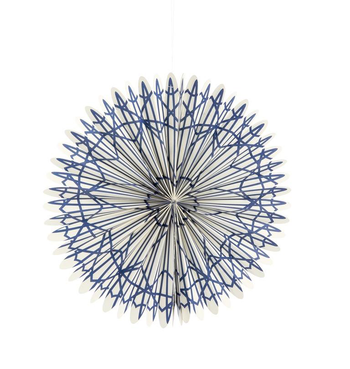 Visuel 1 du produit Suspension rosette coloris bleu en papier - Ø 30 cm