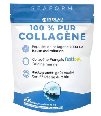Visuel 1 du produit Complément alimentaire 100% pur collagène marin goût neutre Seaform Inolab – 175 g
