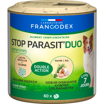 Visuel 1 du produit Comprimés anti-parasitaires pour chien Francodex Stop Parasit' Duo – x 60