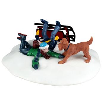 Visuel 1 du produit Personnages pour village de Noël chute d’hiver en résine coloris multicolore Lemax - 4,1 x 10,3 x 8,8 cm