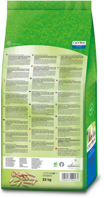 Visuel 1 du produit Litière végétale non-agglomérante pour chat, oiseau et rongeur Cat’s Best Universal 40 L - 22 kg