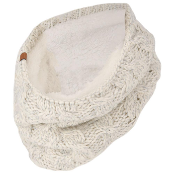 Visuel 1 du produit Tour de cou snood de ski en tricot fourré blanc cassé Sarlini