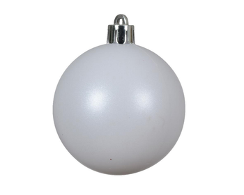 Visuel 1 du produit Ensemble 30 boules en plastique recyclé blanc d’hiver brillant et mat - Ø 6 cm