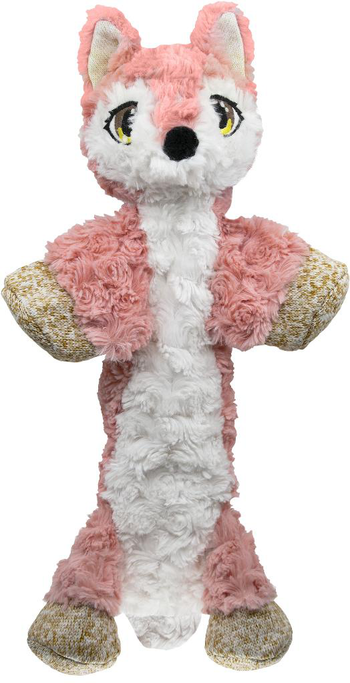 Visuel 1 du produit Jouet pour chien rose et blanc Kong Low Stuff Flopzie Fox taille M