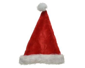 Visuel 1 du produit Bonnet de Père Noël en acrylique rouge avec fourrure blanche - 29 x 31 x 5 cm