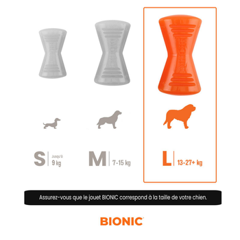 Visuel 1 du produit Jouet pour chien en caoutchouc coloris orange os Bionic - Taille L