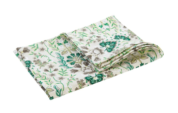 Visuel 1 du produit Torchon décoratif floral coloris multicolore en coton - 130 x 170 cm