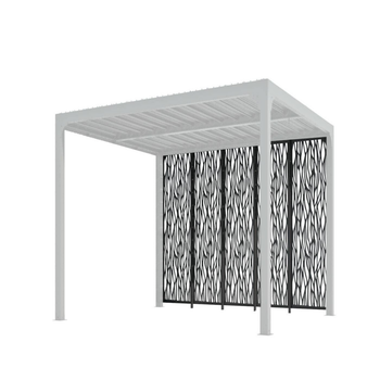 Visuel 1 du produit Lot de 5 panneaux moucharabieh coloris gris en acier - 3,4 x 2,2 m