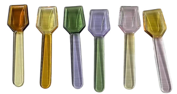 Visuel 1 du produit 6 cuillères à glace en verre multicolore - 9,5 x 2,5 cm