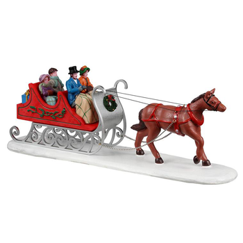 Visuel 1 du produit Scène Caddington Village Lemax Traîneau victorien –23,5 x 6,3 x 8,1 cm