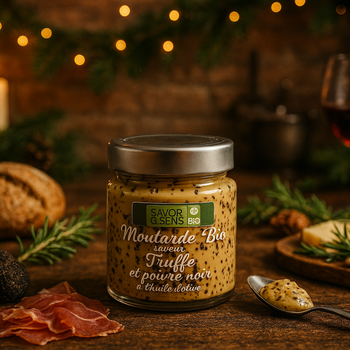 Visuel 2 du produit Moutarde truffe noire poivre noir Savor et Sens - 130 g