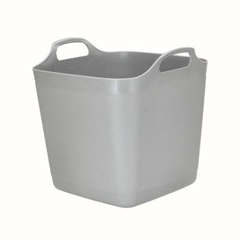 Visuel 1 du produit Lot de 3 paniers souples carrés coloris gris en plastique - 25 L
