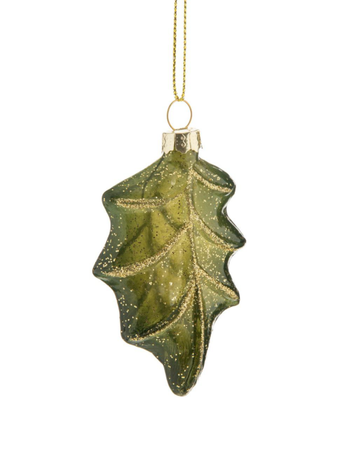 Visuel 1 du produit Suspension feuille coloris vert en verre - 5,5 x 8 x 2,5 cm
