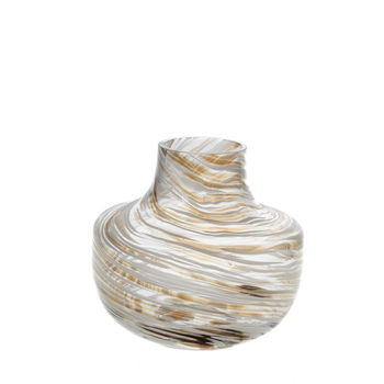 Visuel 1 du produit Vase décoratif Josh coloris blanc en verre - 18 x 16,6 x 17,5 cm