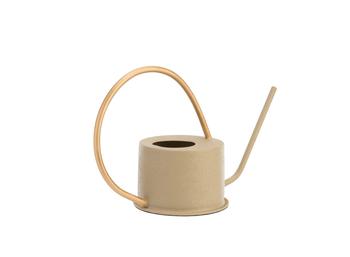 Visuel 1 du produit Arrosoir en métal à grande anse ronde coloris beige mat - 33,5 x 13 x 22 cm