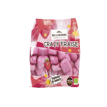 Visuel 1 du produit Guimauve crazy fraise goût fraise Belledonne - 120 g