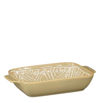 Visuel 1 du produit Plat à four en grès gris à motif Caja grand modèle - 33,5 x 18,5 x 6,5 cm