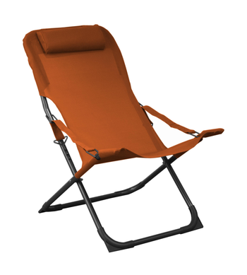 Visuel 1 du produit Relax easy sienne coloris orange en aluminium - 127 x 61 x 28,5 cm