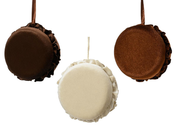Visuel 1 du produit Macaron en velours à suspendre - Ø 10 x H 5 cm