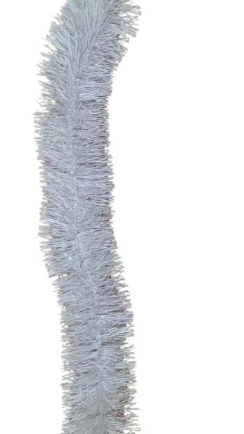 Visuel 1 du produit Guirlande de sapin scintillante coloris blanc irisé en plastique - Ø 75 mm x 2 m