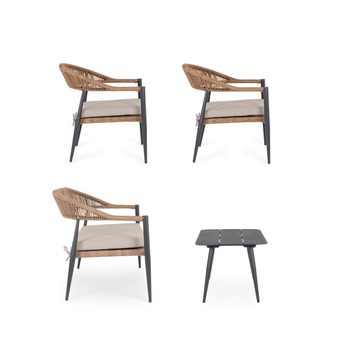 Visuel 1 du produit Salon bas en aluminium anthracide Bizzotto Jandia Naturel