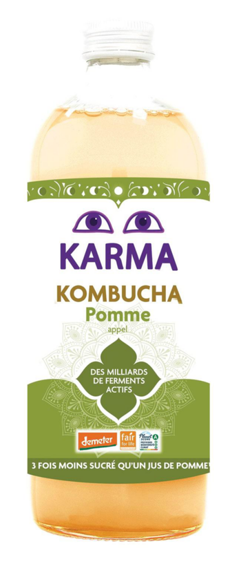 Visuel 1 du produit Karma kombucha pomme bio en bouteille de verre Karma - 1 litre