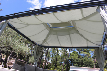 Visuel 1 du produit Pergola autoportante OPALE anthracite COULEURS DU MONDE - 3x3.60m
