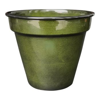 Visuel 1 du produit Pot conique en métal recyclé coloris vert algue vif Upcycle Conique - Ø 16 x H 14 cm