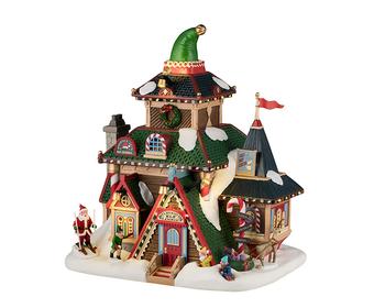 Visuel 1 du produit Village de Noël pavillon des elfes Elwood lumineux en résine coloris multicolore à piles Lemax Santa’s Wonderland
