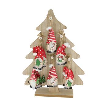 Visuel 1 du produit Suspension gnome rouge en MDF certifié FSC® - 3,5 x 9,5 cm