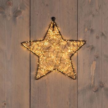 Visuel 1 du produit Décoration lumineuse de Noël étoile micro LED blanc orangé flash minuterie variateur intérieur extérieur - Ø 26 cm