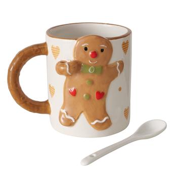 Visuel 1 du produit Tasse jumbo en grès cérame marron et blanc Ginger - 520 ml