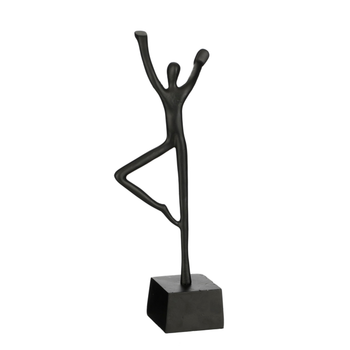 Visuel 1 du produit Statue décorative Ezra coloris noir en aluminium - 44,5 x 18,5 x 9,5 cm