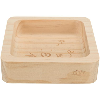 Visuel 1 du produit Écuelle en bois pour lapin nain et rongeur en bois non traité Trixie – 190 ml