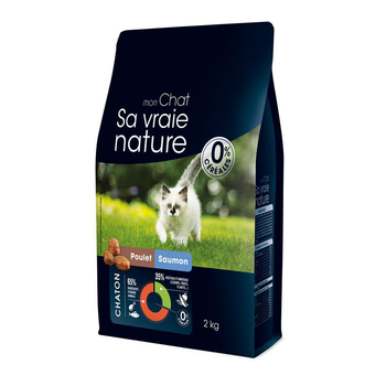 Visuel 1 du produit Croquette pour chaton au poulet et au saumon Sa vraie nature - 2 kg