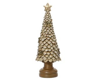 Visuel 1 du produit Sapin scintillant à poser en polyrésine or - Ø 12 x H 36 cm