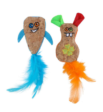Visuel 1 du produit Jouet pour chat coloris multicolore Wouapy Stranger Le Duo - 8 x 7,5 x 2 cm