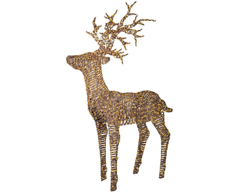 Visuel 1 du produit Grand renne marron lumineux en résine à 1320 LED blanc orangé pour extérieur - 180 cm