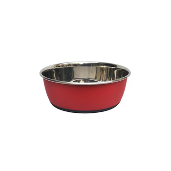 Visuel 1 du produit Gamelle pour chien et chat coloris rouge mat en inox Tyrol – 950 ml