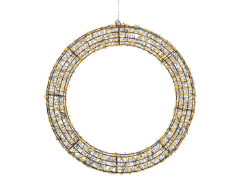 Visuel 1 du produit Couronne noire à 720 micro-LED blanc orangé pour extérieur - Ø 58 cm