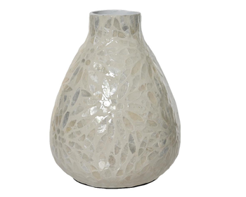 Visuel 1 du produit Vase large blanc Capiz - 17 x H 20 cm