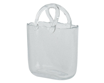 Visuel 1 du produit Vase en verre transparent forme sac à main - 19 x 11,5 x 25,5 cm