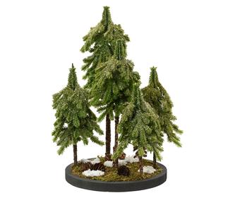 Visuel 1 du produit Composition de table avec sapins de Noël artificiels verts - Ø 19 x H 30 cm
