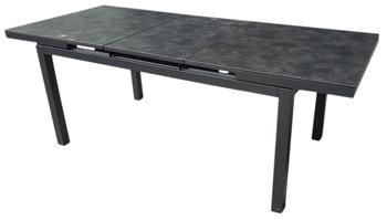 Visuel 1 du produit Table de jardin extensible en aluminium coloris noir et granite Carlina -160 à 210 x 90 x 76 cm