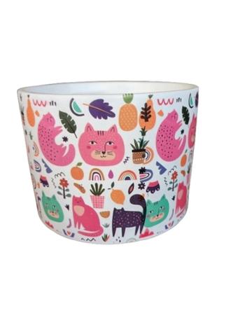 Visuel 1 du produit Cache-pot herbe à chat coloris multicolore en céramique - 14 x 10,7 cm