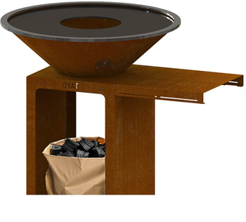 Visuel 1 du produit Tablette pour brasero B.B.O D.78-D.88 Oyat coloris marron en acier - 41,3 x 41,5 x 4,3 cm