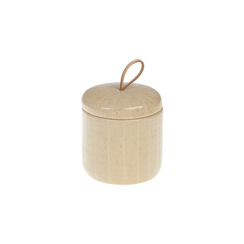 Visuel 1 du produit Boîte décorative en céramique beige Chris - 13 x 12,5 x 16,5 cm