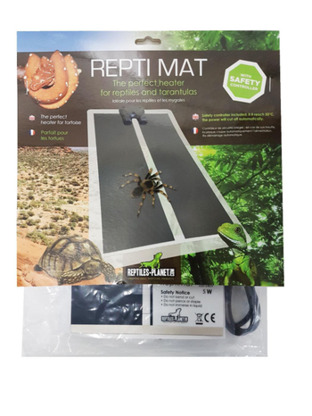 Visuel 1 du produit Plaque chauffante pour terrarium coloris noir Reptile Planet Repti Mat 5W - 14 x 15 cm